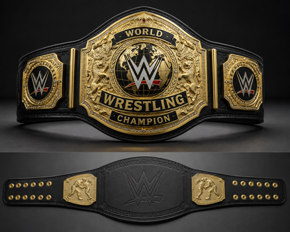 ports Premium Wrestling Championship Belt – Professional-Style Gold & Black Champion Award Belt