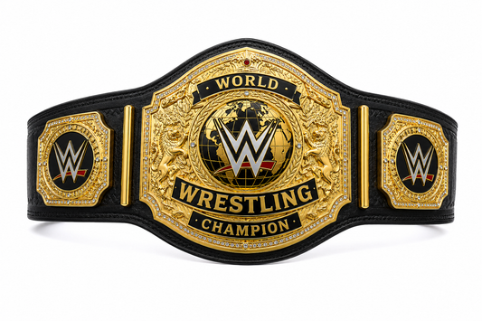 Sports Premium Wrestling Championship Belt – Heavy Duty Gold & Black Champion Award Belt