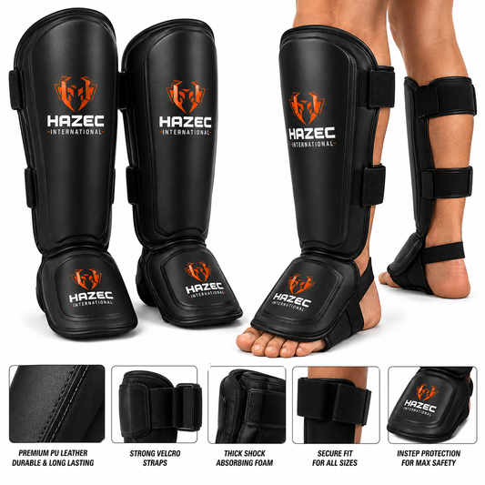 Sports Premium MMA Shin Guards – Heavy Duty Muay Thai, Kickboxing & Martial Arts Shin and Instep Protection